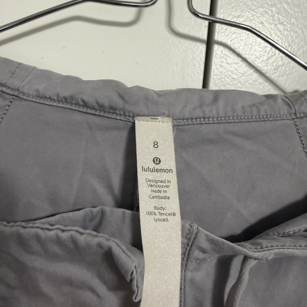 Lululemon Gray City Stroll Hooded Trench Coat Rain Jacket Women Size 8 Relaxed - Picture 3 of 11